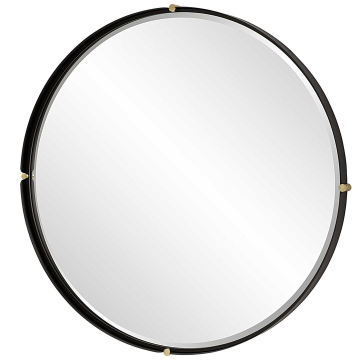 American Home Furniture Uttermost Bonded Round Black Mirror