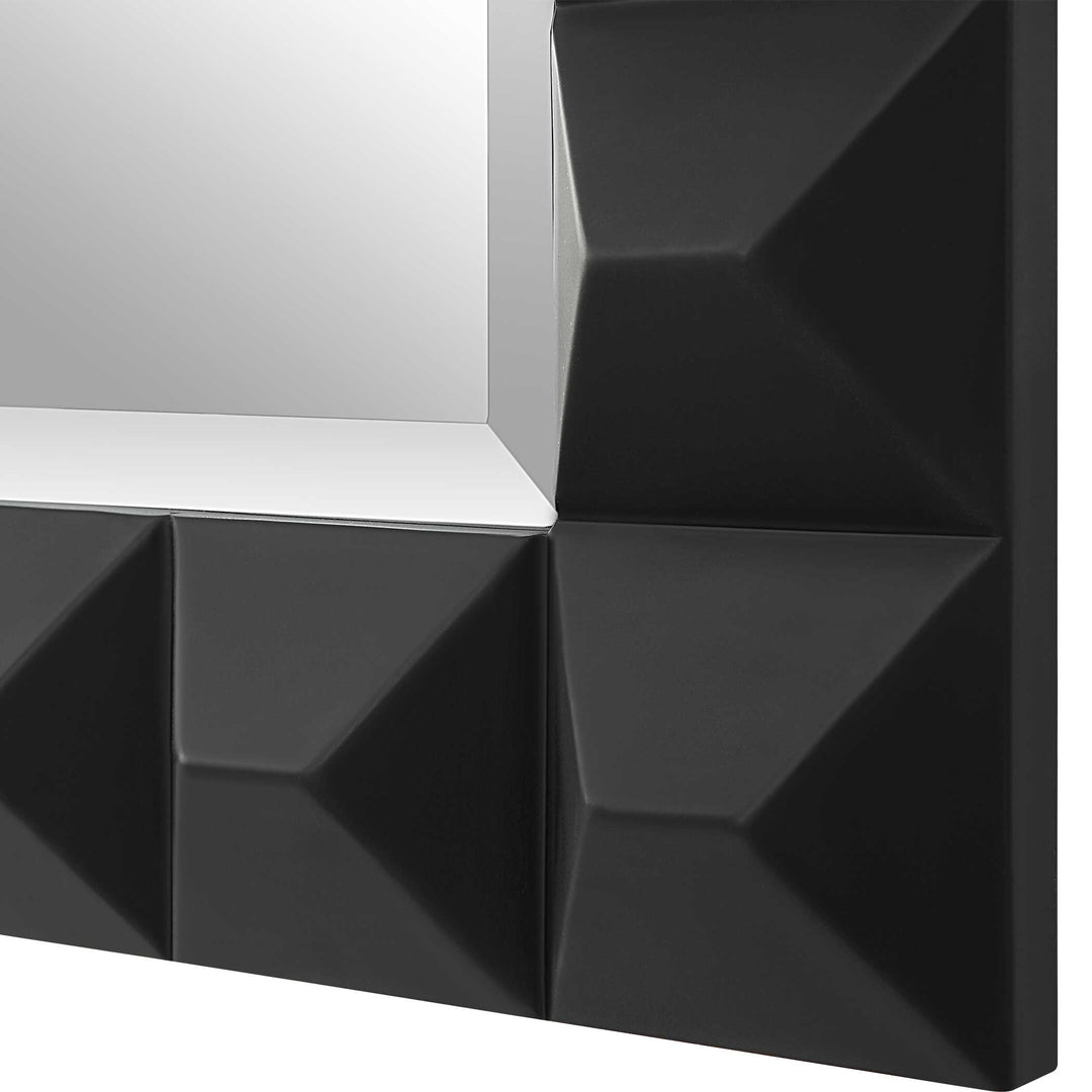 American Home Furniture Uttermost Studded Black Mirror