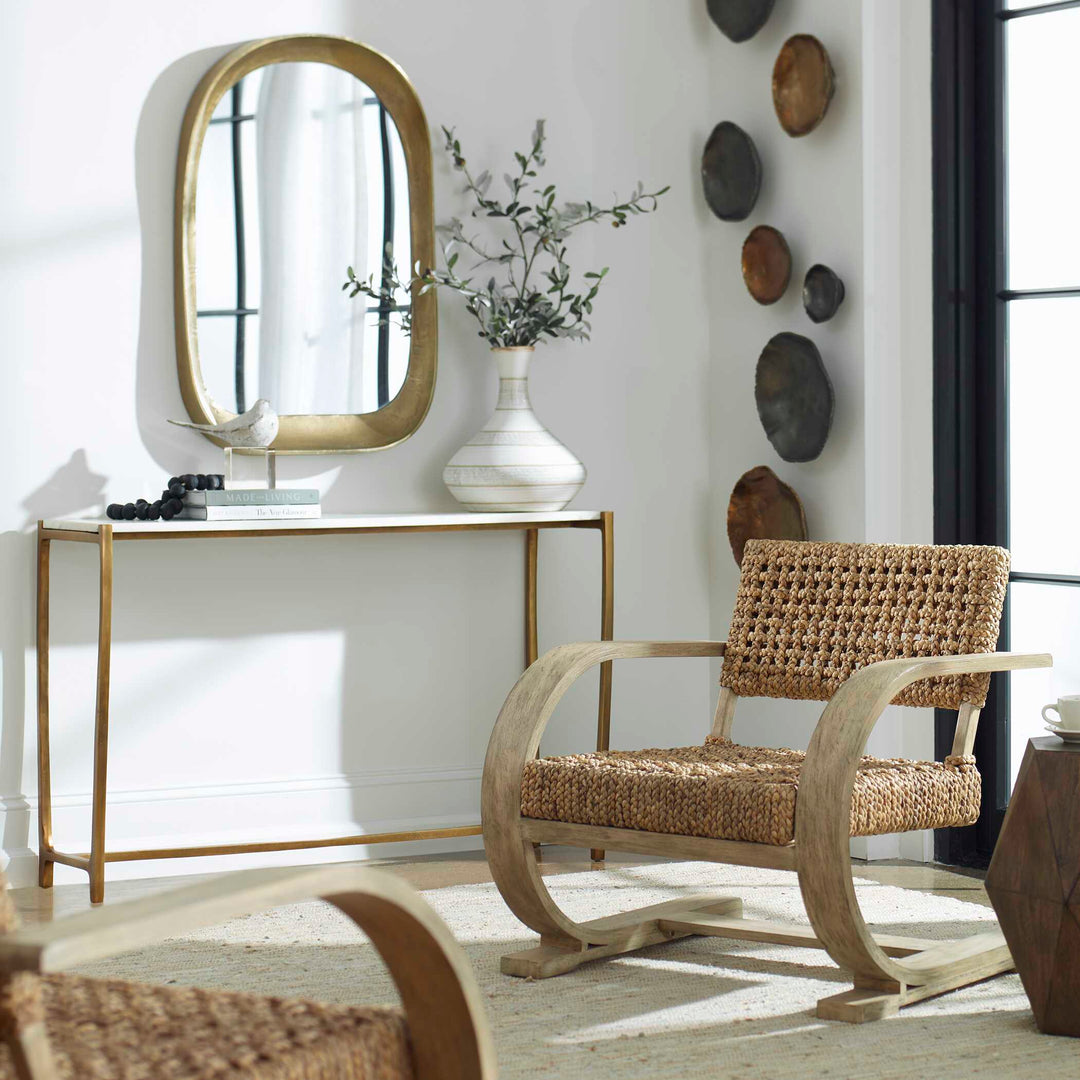 American Home Furniture Uttermost Bradano Brass Arch Mirror