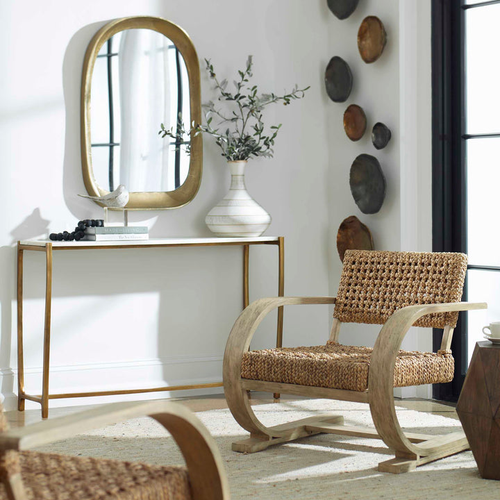 American Home Furniture Uttermost Bradano Brass Arch Mirror