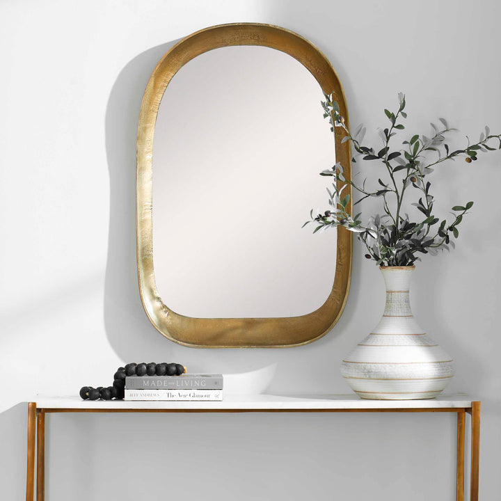 American Home Furniture Uttermost Bradano Brass Arch Mirror