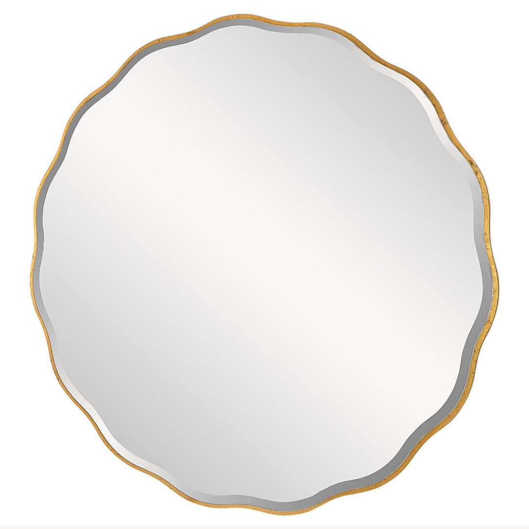 American Home Furniture Uttermost Aneta Large Gold Round Mirror