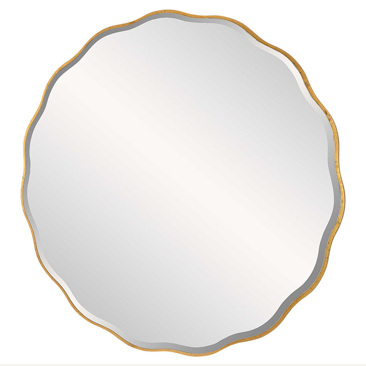 American Home Furniture Uttermost Aneta Large Gold Round Mirror