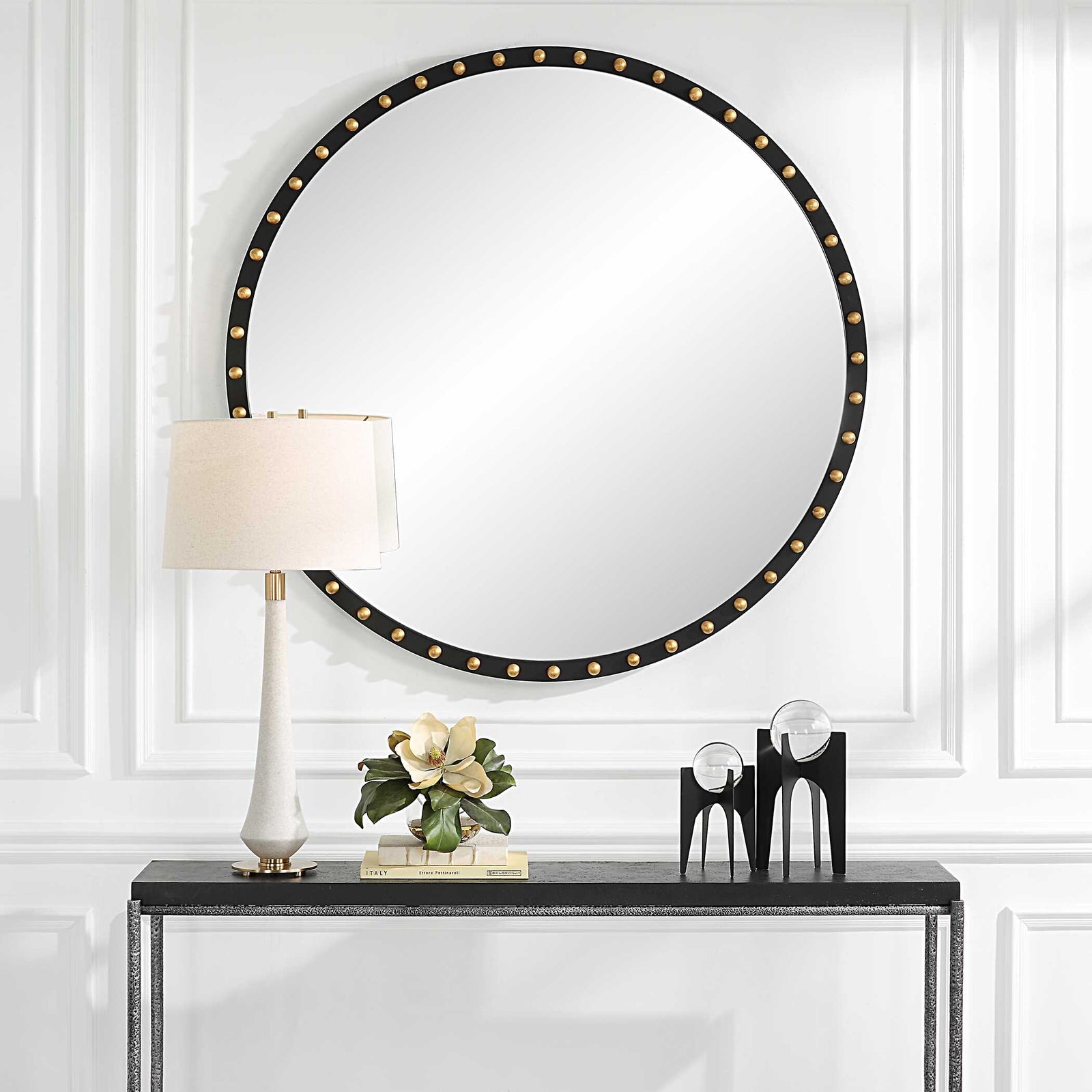 American Home Furniture Uttermost Sele Oversized Round Mirror