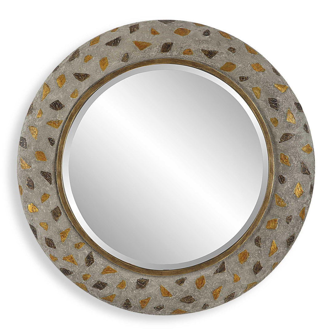 Copper Terrazzo Round Mirror - AmericanHomeFurniture