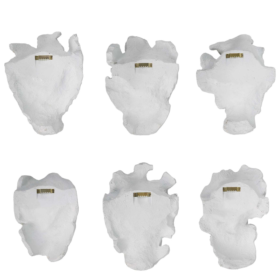 American Home Furniture Uttermost Self-Portrait White Mask Wall Decor Set of 6
