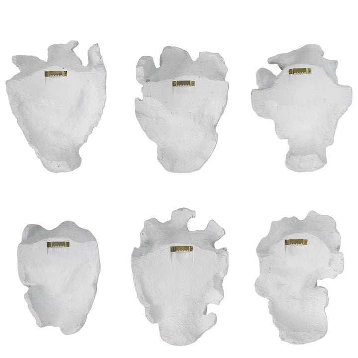 American Home Furniture Uttermost Self-Portrait White Mask Wall Decor Set of 6