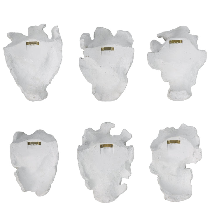 American Home Furniture Uttermost Self-Portrait White Mask Wall Decor Set of 6