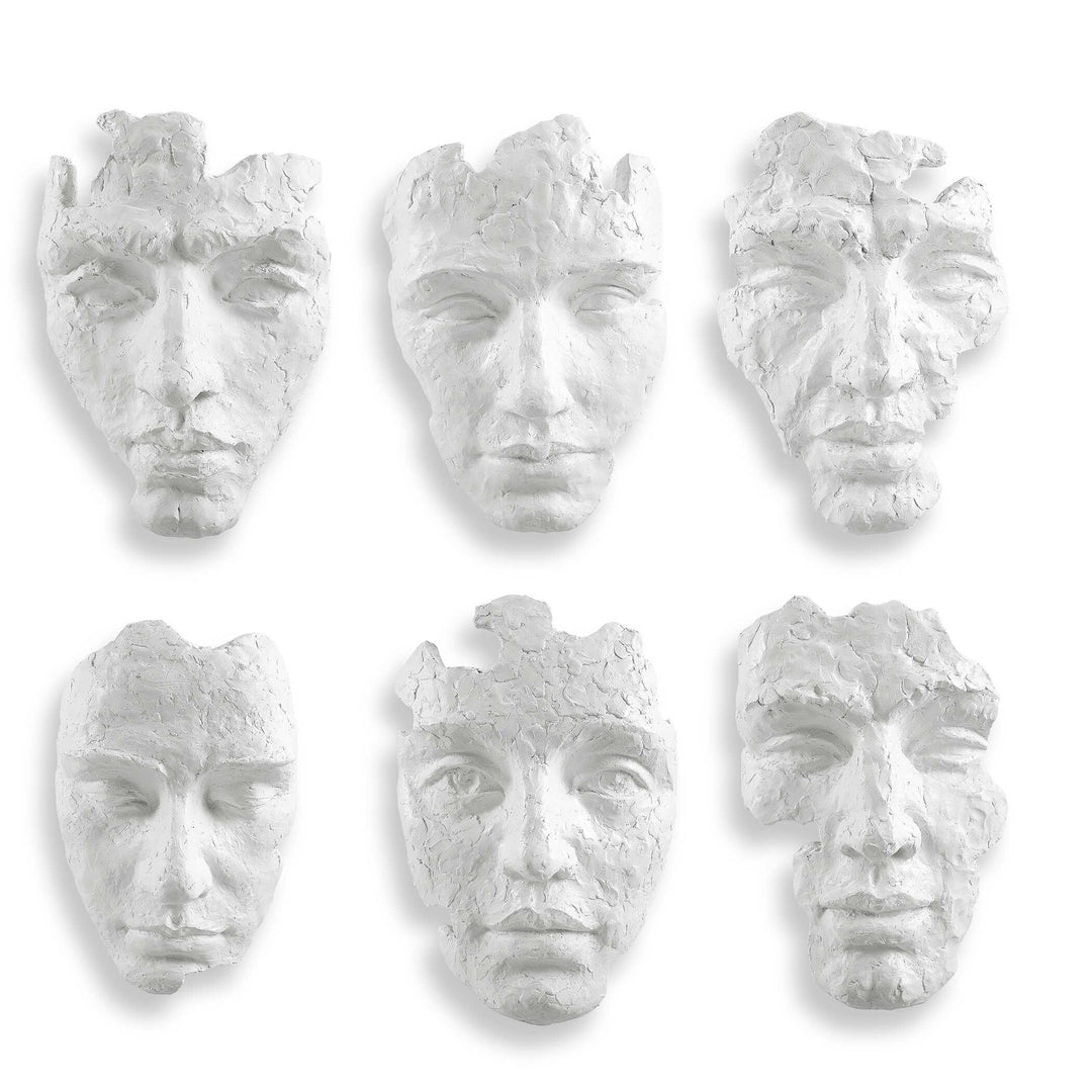 Self-Portrait White Mask Wall Decor - Set of 6 - AmericanHomeFurniture