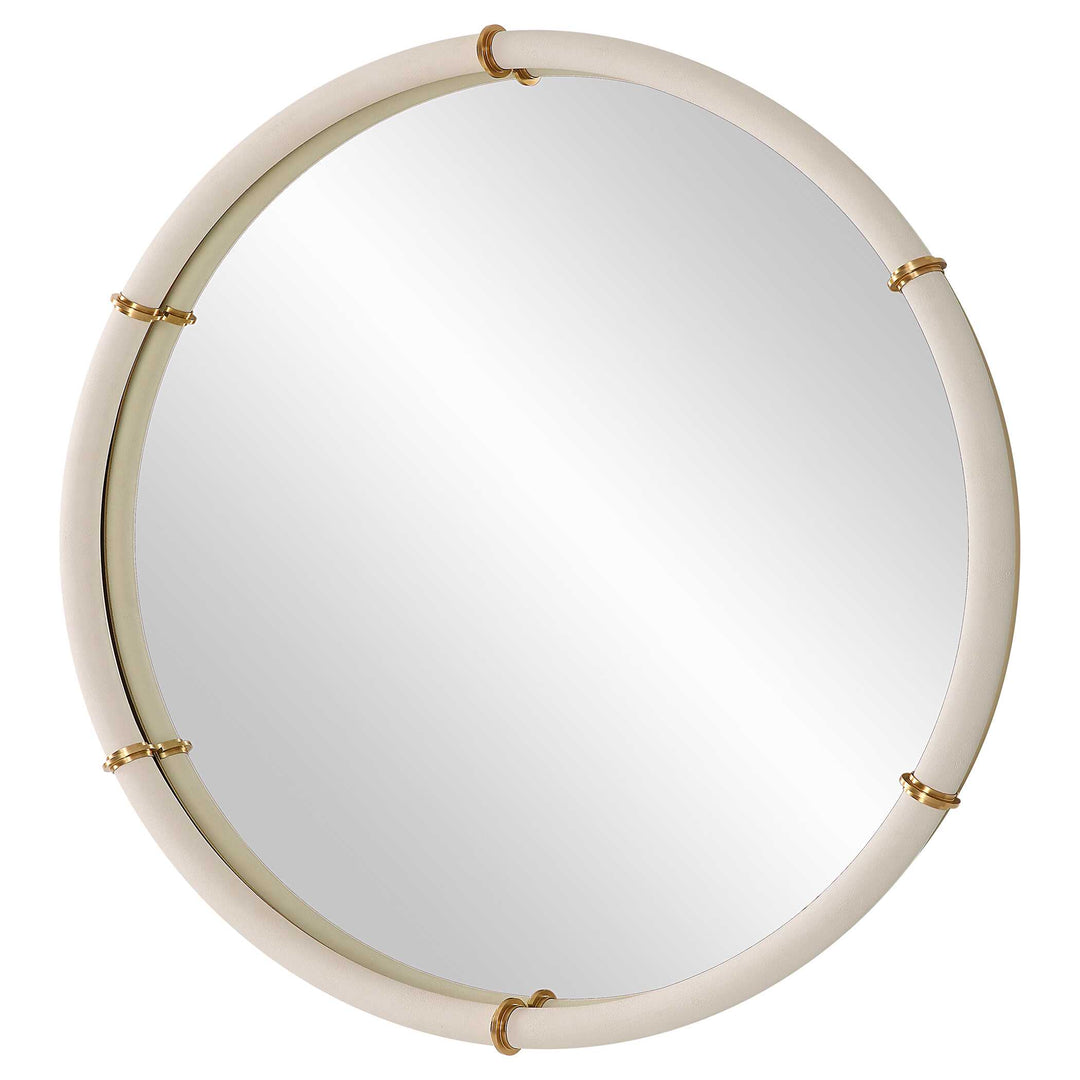 American Home Furniture Uttermost Cyprus White Round Mirror