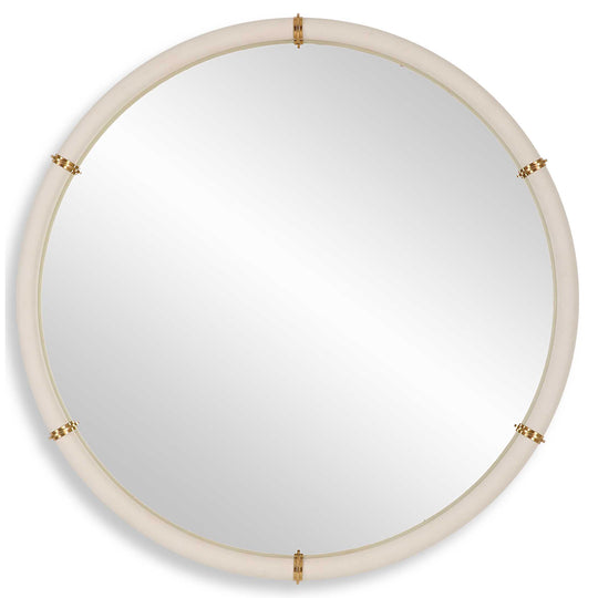 American Home Furniture Uttermost Cyprus White Round Mirror