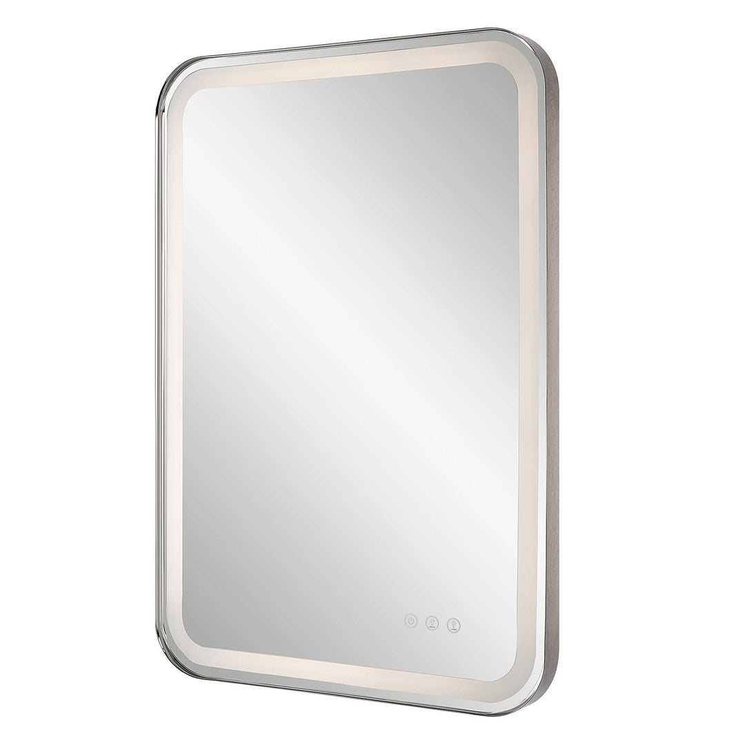 American Home Furniture Uttermost Crofton Lighted Nickel Vanity Mirror
