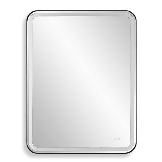 American Home Furniture Uttermost Crofton Lighted Nickel Vanity Mirror