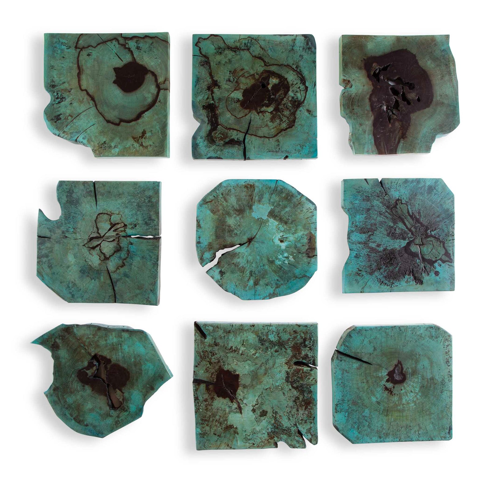 American Home Furniture Uttermost Bahati Wood Wall Décor In Blue Set of 9