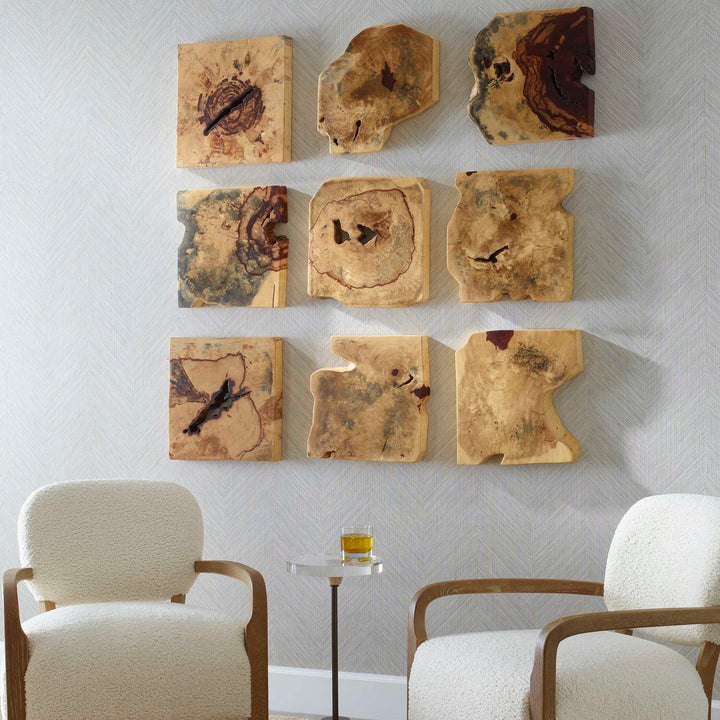 American Home Furniture Uttermost Bahati Wood Wall Décor In Natural Set of 9