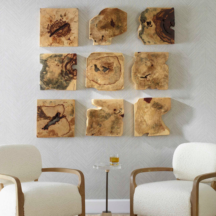 American Home Furniture Uttermost Bahati Wood Wall Décor In Natural Set of 9
