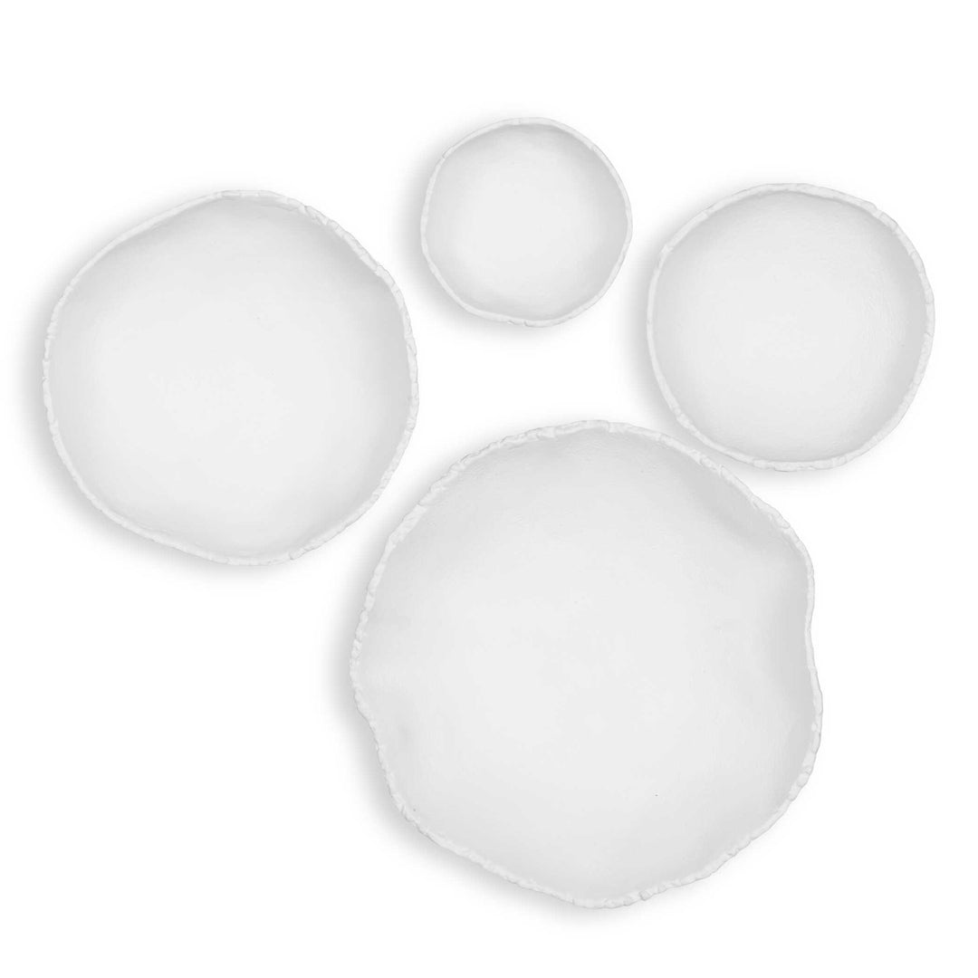 Lucky Coins White Metal Wall Bowls - Set of 4 - AmericanHomeFurniture