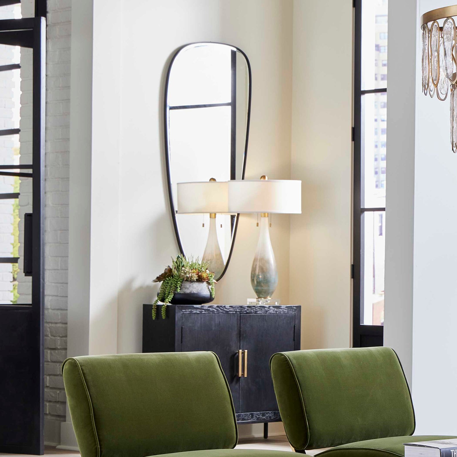 American Home Furniture Uttermost Olona Asymmetrical Modern Mirror