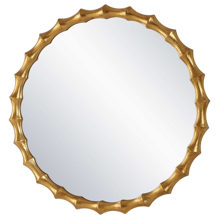 American Home Furniture Uttermost Nacala Round Gold Mirror
