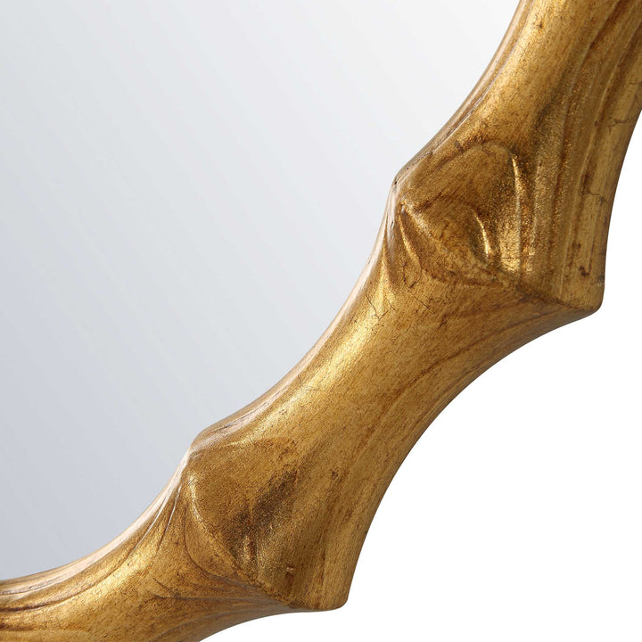 American Home Furniture Uttermost Nacala Round Gold Mirror