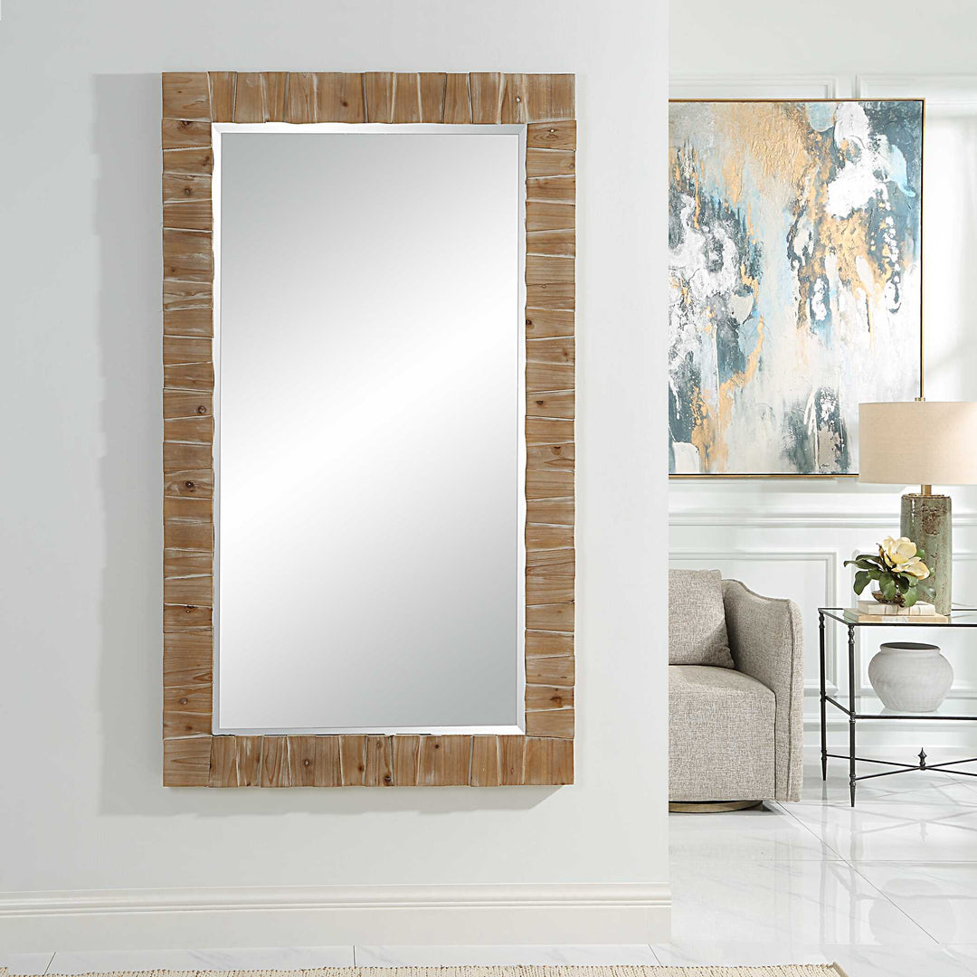American Home Furniture Uttermost Ayanna Gray Washed Wood Mirror