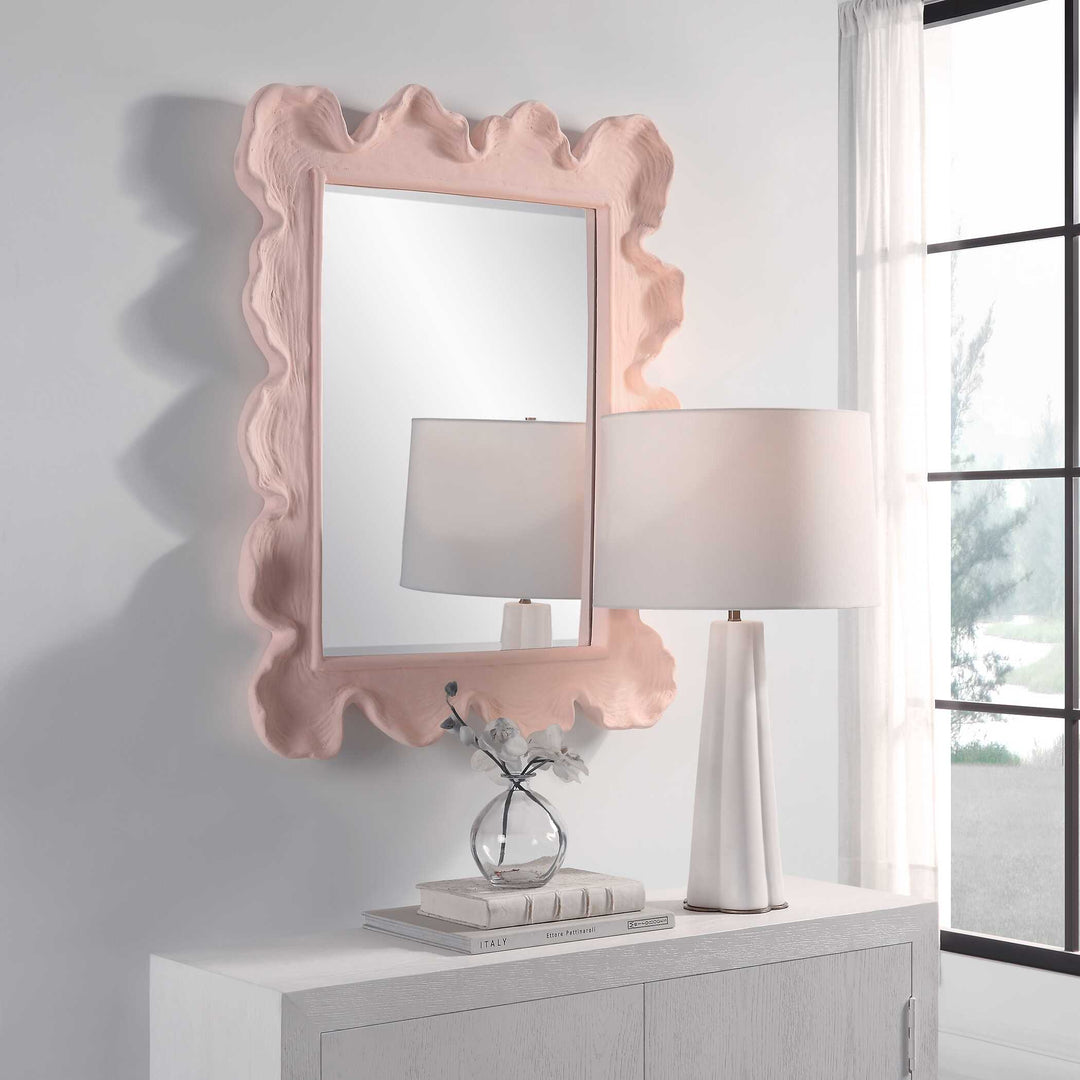 American Home Furniture Uttermost Sea Coral Pink Mirror