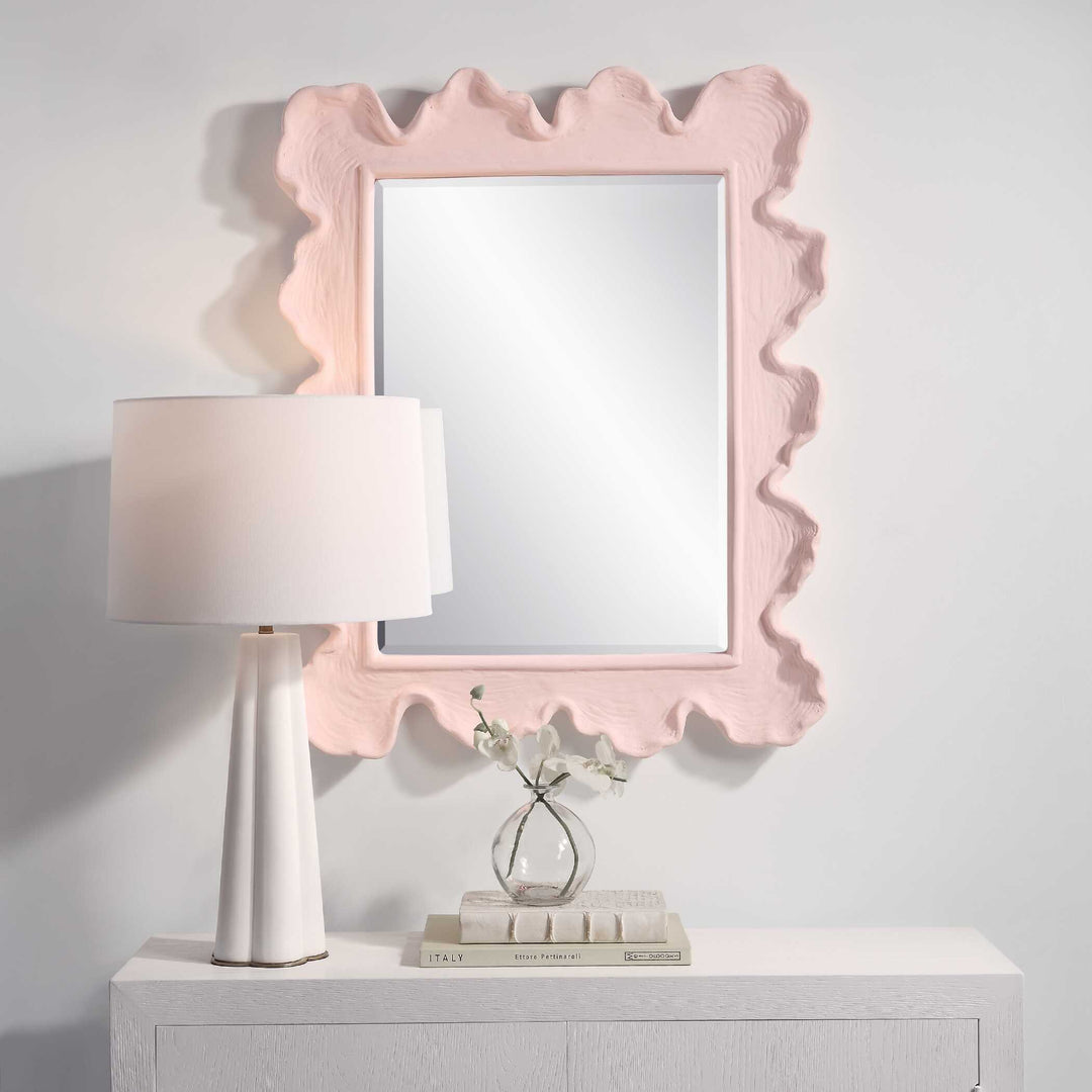 American Home Furniture Uttermost Sea Coral Pink Mirror