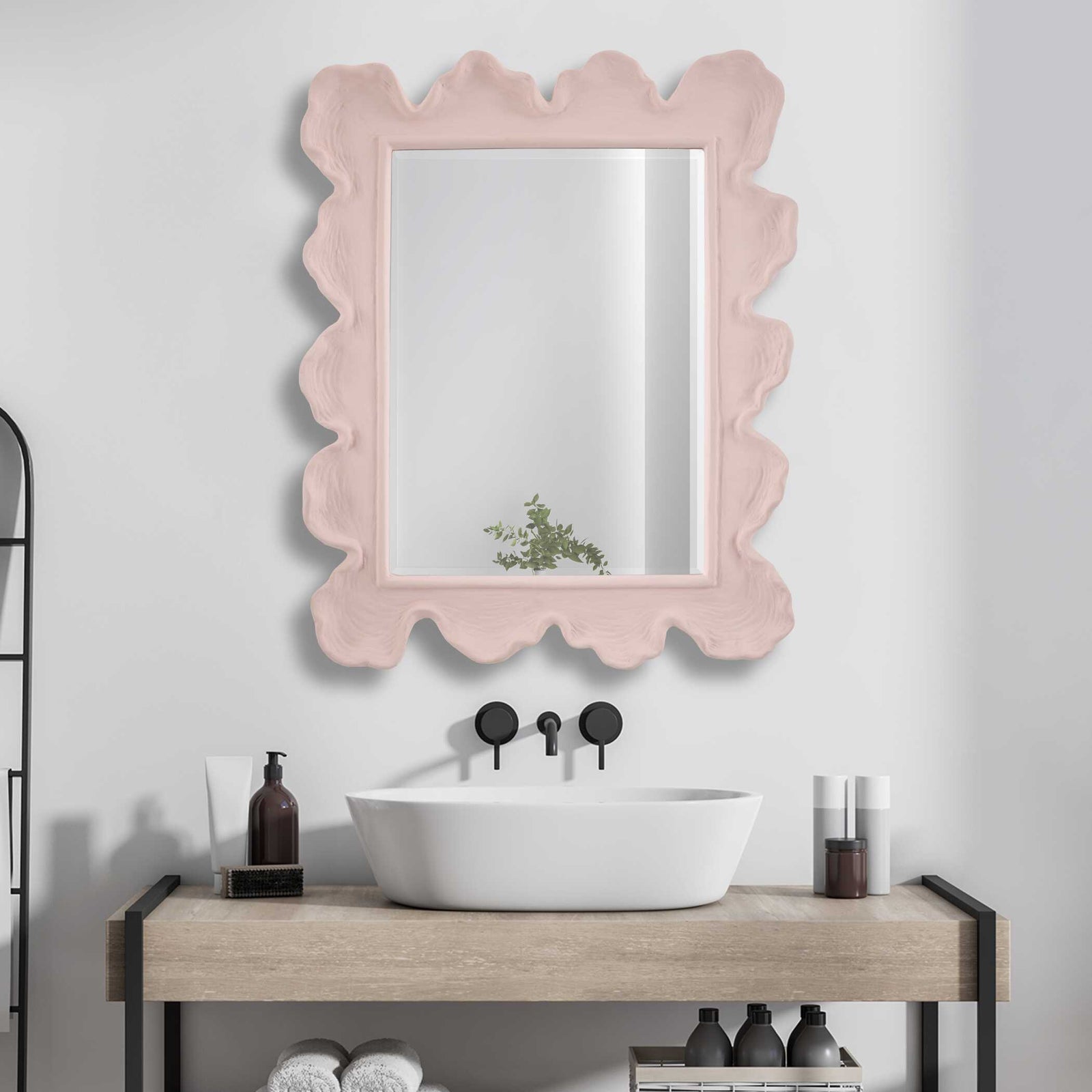 American Home Furniture Uttermost Sea Coral Pink Mirror
