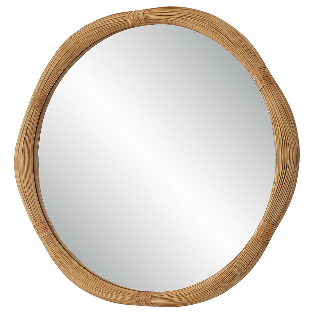American Home Furniture Uttermost Salina Round Bamboo Mirror