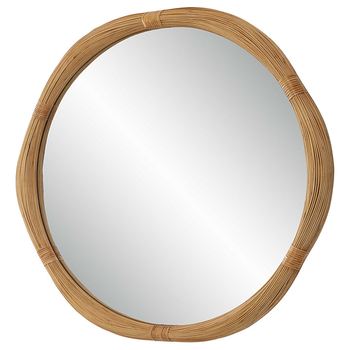 American Home Furniture Uttermost Salina Round Bamboo Mirror