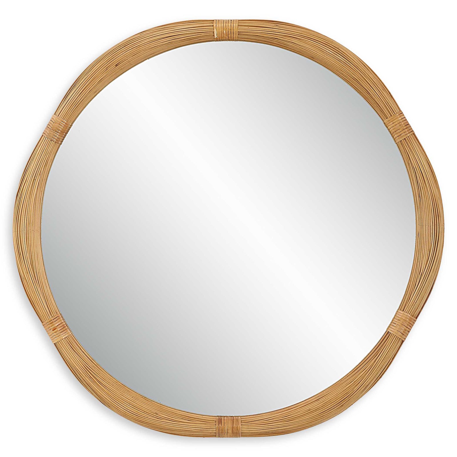 American Home Furniture Uttermost Salina Round Bamboo Mirror