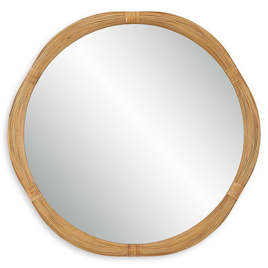 American Home Furniture Uttermost Salina Round Bamboo Mirror
