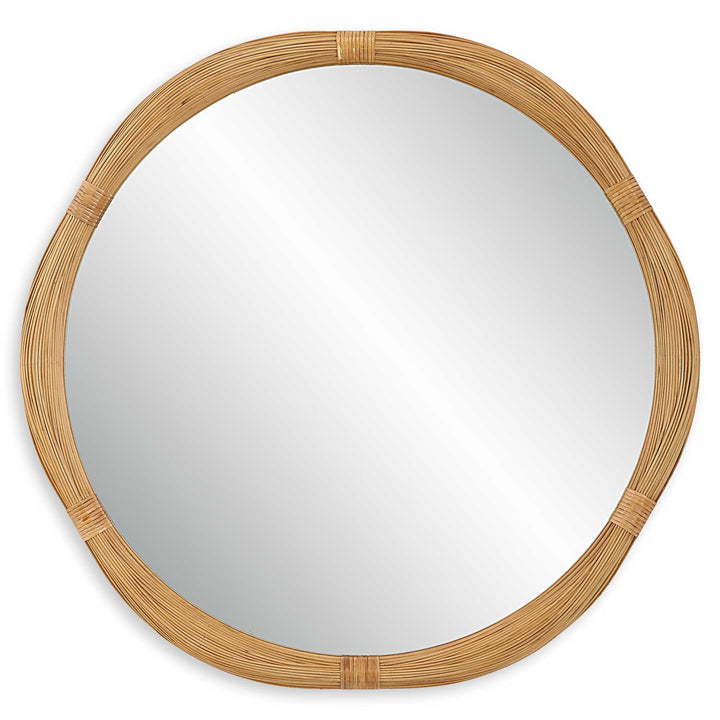 American Home Furniture Uttermost Salina Round Bamboo Mirror