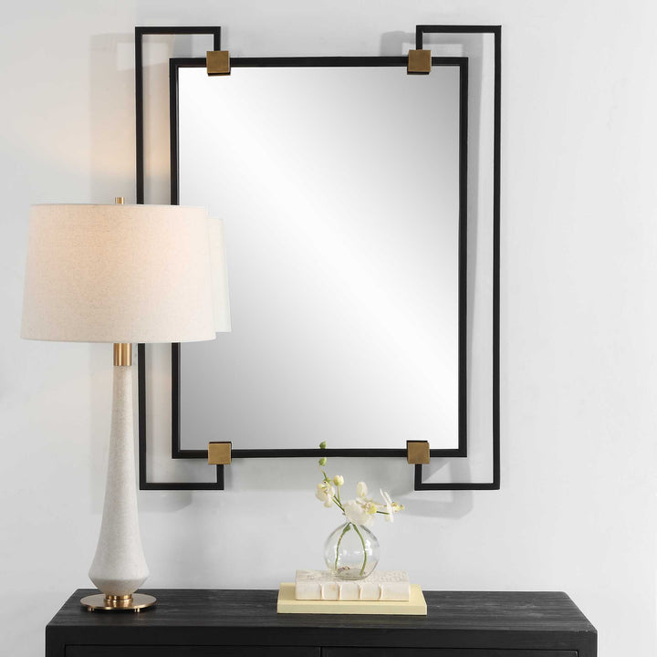 American Home Furniture Uttermost Ivey Rectangle Industrial Mirror