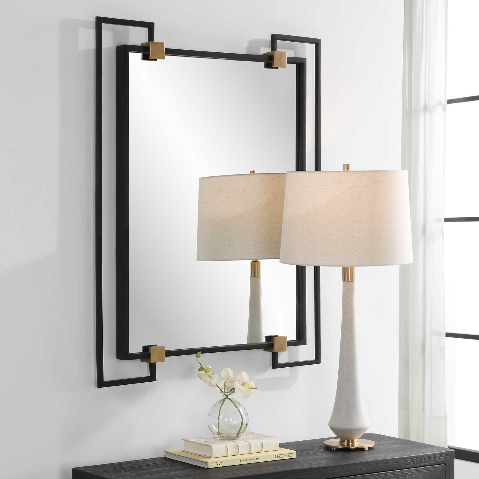 American Home Furniture Uttermost Ivey Rectangle Industrial Mirror