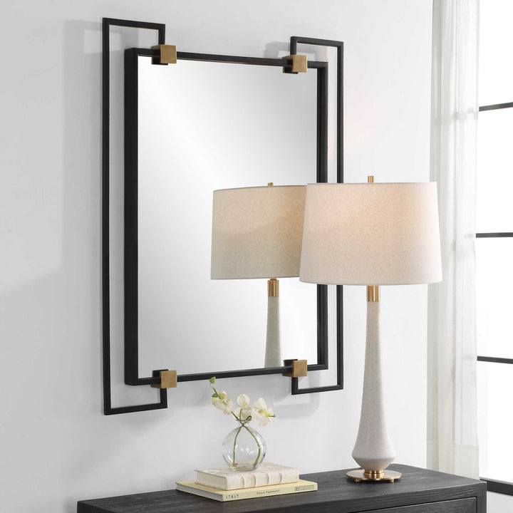 American Home Furniture Uttermost Ivey Rectangle Industrial Mirror