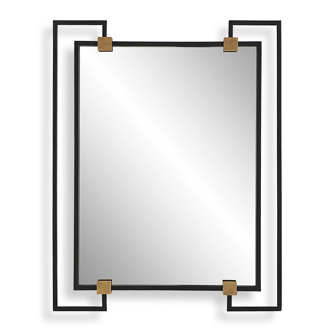 Ivey Rectangle Industrial Mirror - AmericanHomeFurniture
