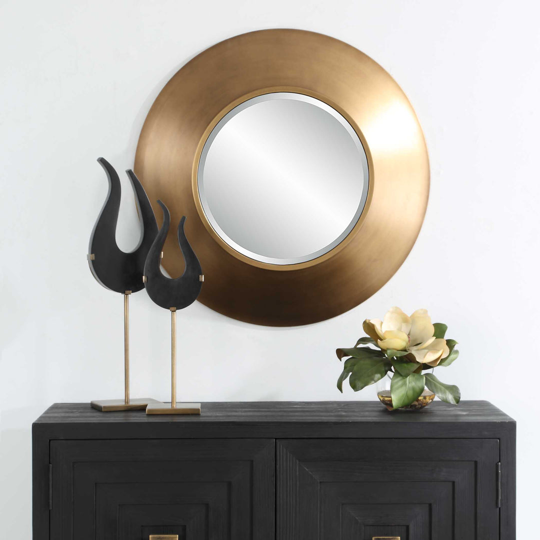 American Home Furniture Uttermost Contessa Round Gold Mirror