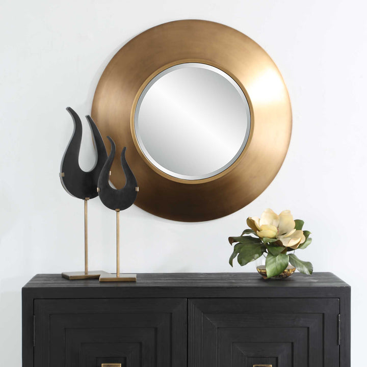 American Home Furniture Uttermost Contessa Round Gold Mirror