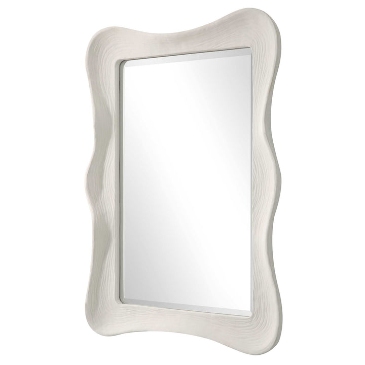 American Home Furniture Uttermost Whitehaven Wavy Rectangle Mirror