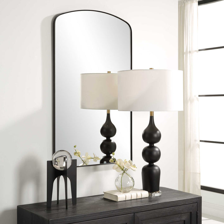 American Home Furniture Uttermost Tordera Black Arch Mirror