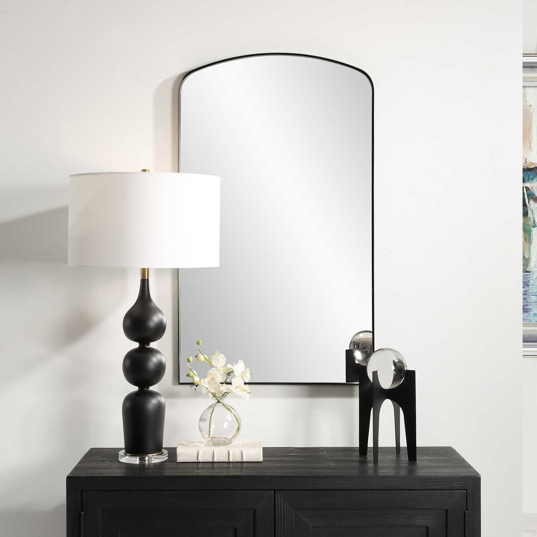 American Home Furniture Uttermost Tordera Black Arch Mirror