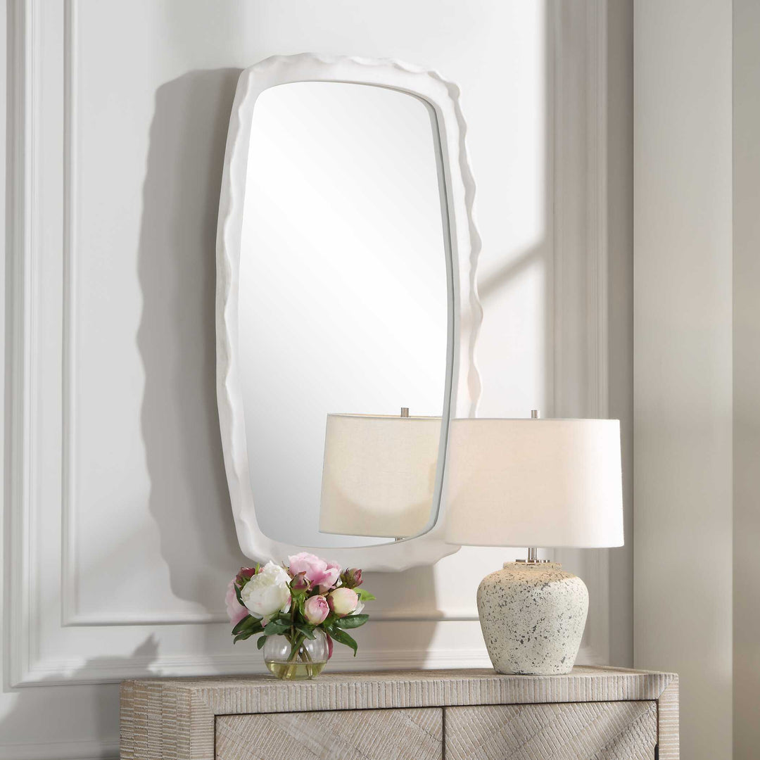 American Home Furniture Uttermost Marbella White Mirror