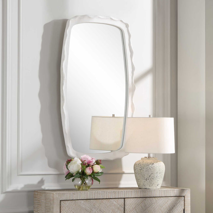 American Home Furniture Uttermost Marbella White Mirror