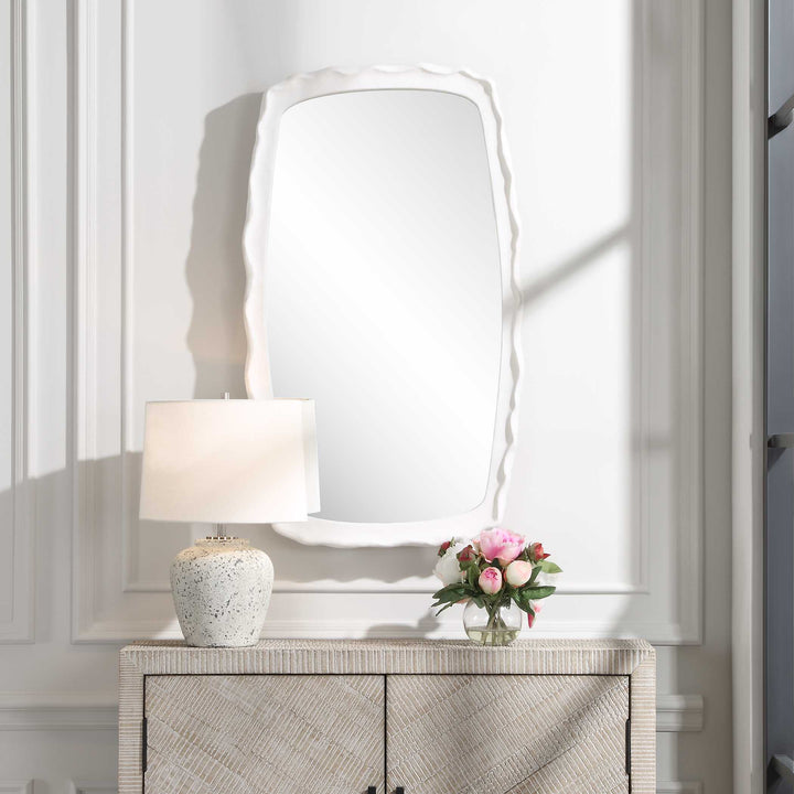 American Home Furniture Uttermost Marbella White Mirror
