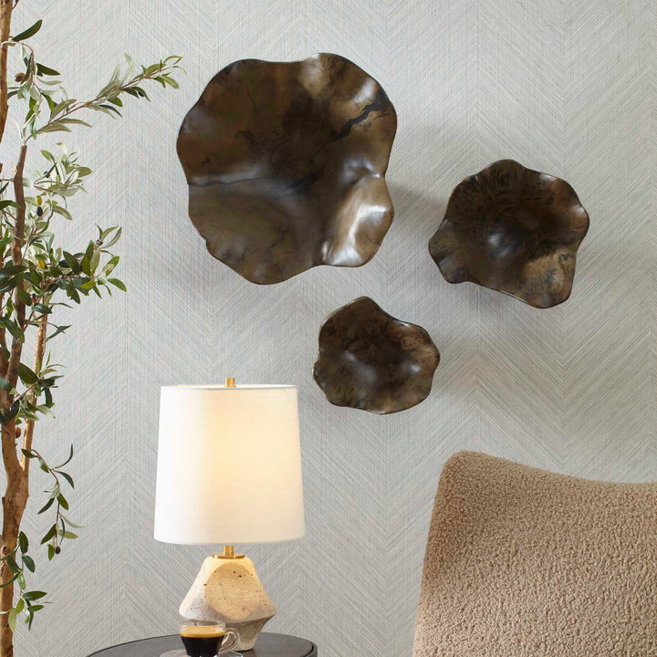 American Home Furniture Uttermost Two Wood Wall Décor In Mocha Set of 3