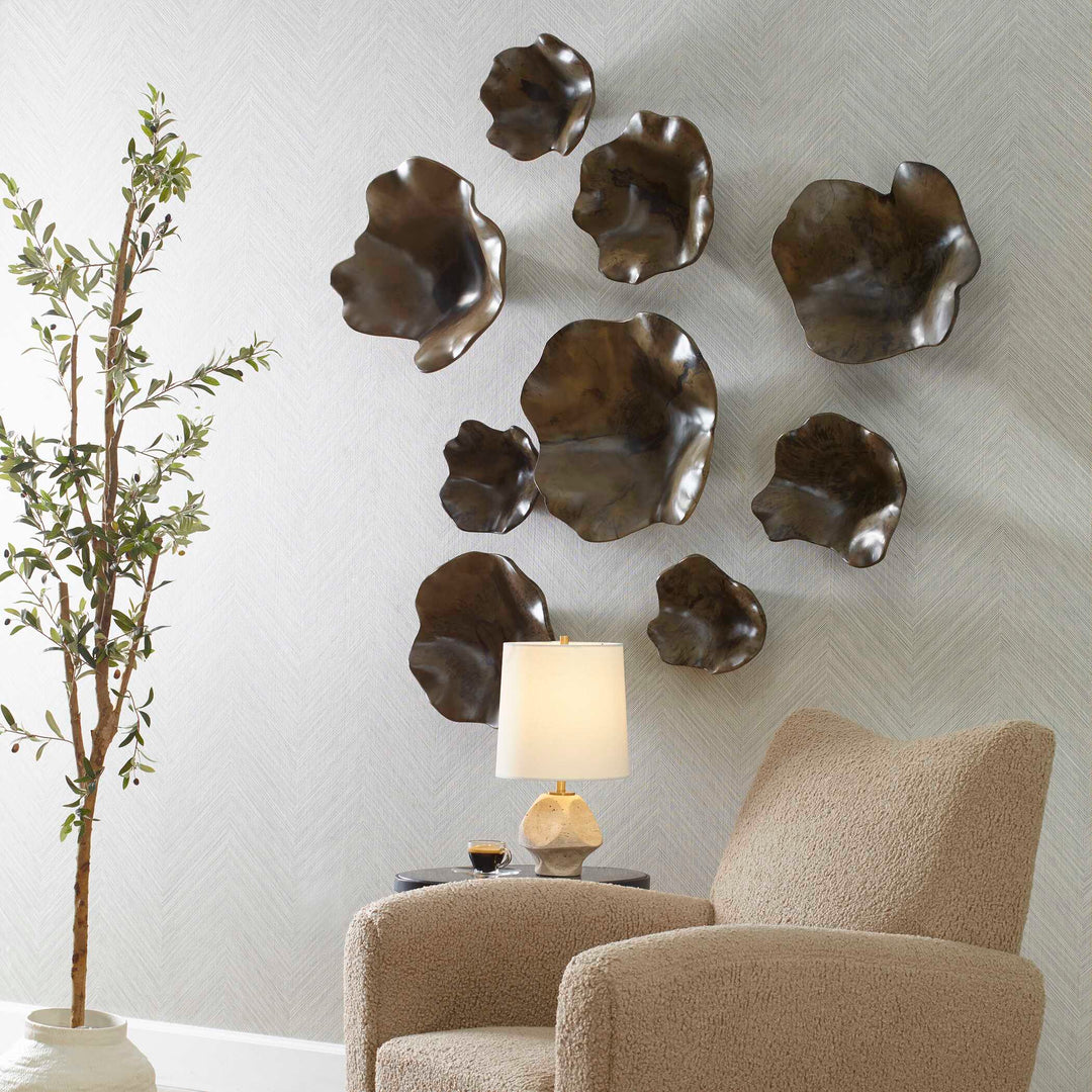 American Home Furniture Uttermost Two Wood Wall Décor In Mocha Set of 3