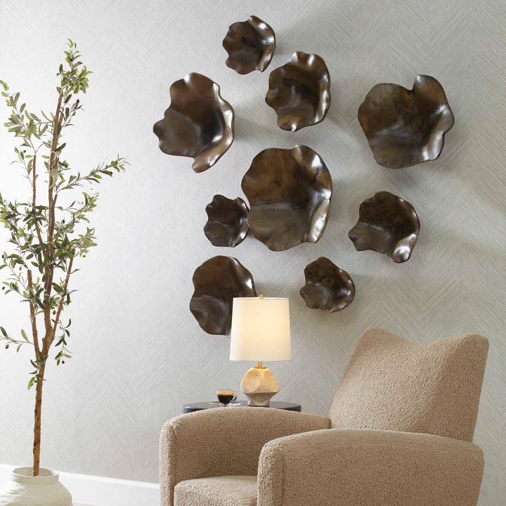 American Home Furniture Uttermost Two Wood Wall Décor In Mocha Set of 3