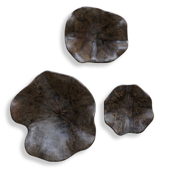 American Home Furniture Uttermost Two Wood Wall Décor In Mocha Set of 3