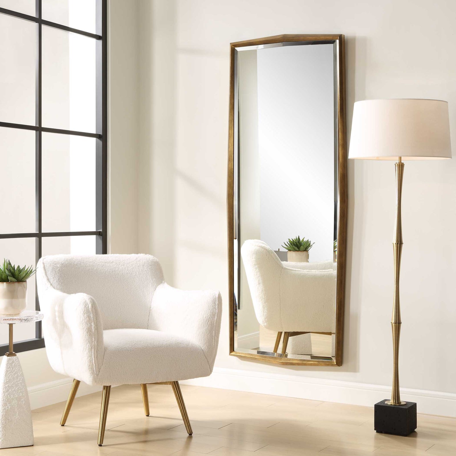 American Home Furniture Uttermost On Point Wood Dressing Mirror